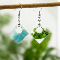 Sublimations-Ohrringe zum Personalisieren, quadratische Sublimations-Ohrringe mit Kreisring & Hakenverschluss, personalisiertes Geschenkzubehör