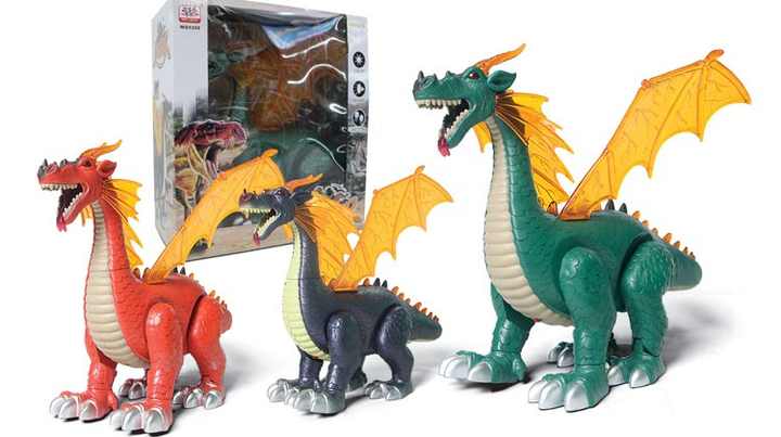 Robot dragón de plástico de tres cabezas, superventas, modelo 3d