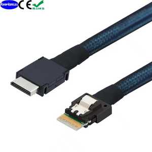 สาย MINI SAS SFF 8611ไปยัง8654 4i สายเคเบิลเซิร์ฟเวอร์ข้อมูลสีดำ0.5เมตร - Product Image 3