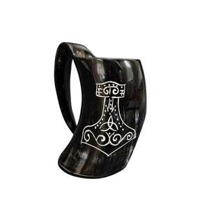 Taza de Cuerno Ecológica Hecha a Mano, Taza Vikinga Natural para Beber Cerveza, Sidra, Cerveza Alemana, Vino y Regalos, Disponible con un Atractivo Empaque - Product Image 4