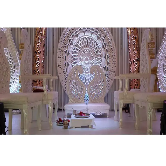 Sillas de boda con estilo Paisley, pañuelo de boda indio, color blanco, nuevo diseño