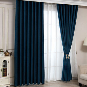 Rideau occultant thermique isolant avec œillets pour chambre et salon, bleu, décoration intérieure - Product Image 4