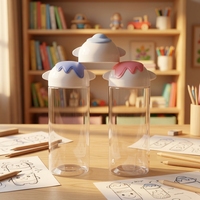 Pot en plastique PET transparent de forme ronde avec couvercle mignon, nouveau design, récipient alimentaire pour bonbons, sucre, chocolat, aliments en conserve