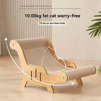 Hamac-lit pour chat en sisal avec griffoir, repose-pieds en bois et plateau à griffer partagé, remplaçable