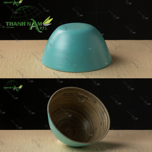 Proveedor ligero duradero elegante turquesa bambú cuenco vajilla juego de cena natural - Product Image 3