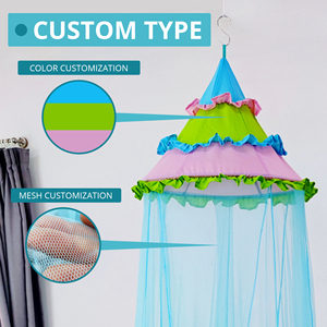 Màu xanh hồng Thác tán lưới chống muỗi cho giường đơn cũi trẻ em đọc sách góc gấp mục đích chung quà tặng ngày lễ của trẻ em - Product Image 2