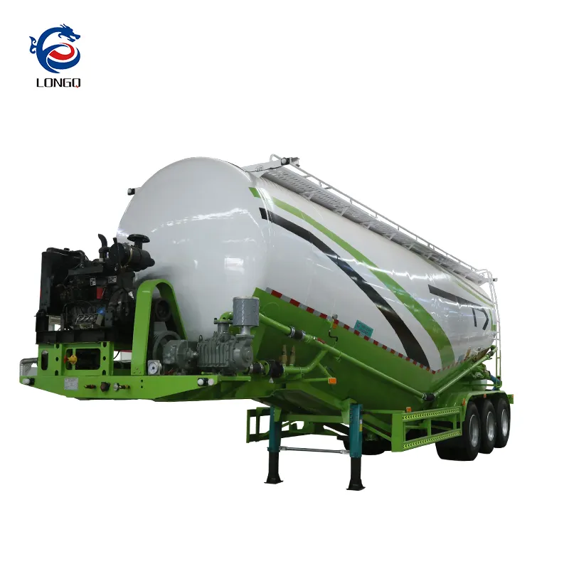 China 35-65 cbm dry Powder cement bulk tanker semi trailer bulk cement tank tailer for sale