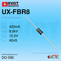 Diode redresseuse haute tension HVGT UX-FBR8 8.0kV 420mA à récupération ultra-rapide DO-590 pour alimentation de rayons X