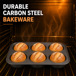 Moule à muffins professionnel en silicone noir mat antiadhésif de 0,4 mm, personnalisable, 6 cavités, pour pâtisserie - Product Image 4