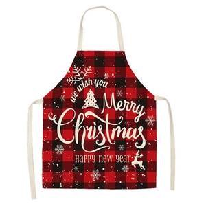 Delantal de lino Feliz Navidad Cocina Novedad Decoraciones de Navidad para cocinar en casa Accesorios a prueba de aceite Natal Navidad Regalos de Año Nuevo - Product Image 3