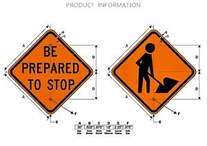 Película personalizada Señal de tráfico reflectante Construcción móvil y plegable Señal de carretera Seguridad vial Especificación múltiple - Product Image 5