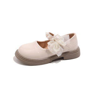 2026 New Fashion Girls Princess Shoes Pearl Leather Shoes 2025 Spring <b>Kids</b> Dress Shoes - Product Image 3