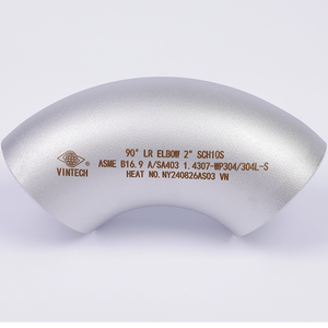 Codo de Acero Inoxidable Soldado sin Costuras de 90 Grados, Curva de Cabeza Redonda de Radio Largo, Conexión de Tubería Estándar ASME B16.9 SA403 - Product Image 3
