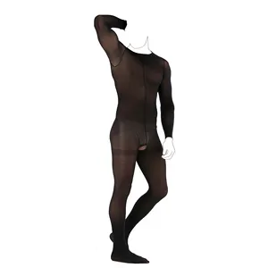 Stoking pria ukuran Plus seksi seksi ketat cocok telanjang transparan stoking tubuh tanpa tali pakaian dalam wanita erotis
