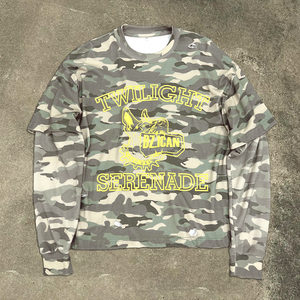 Nueva Camiseta de Algodón Grueso con Estampado de Serigrafía, Camiseta de Camuflaje Extra Grande, Camiseta Gráfica de Manga Larga de Doble Capa para Hombre - Product Image 1