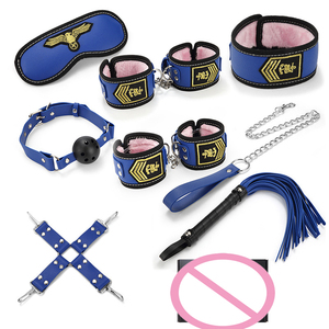 SM Training - Set de 9 Piezas para Parejas: Látigo de Coqueteo, Pinza para Pezones, Ataduras para Manos y Pies, Antifaz, Accesorios Impermeables para Juegos de Rol Sexuales - Product Image 1
