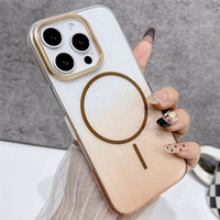 Étui magnétique antichoc de luxe à paillettes transparentes pour iPhone 16 Pro Couverture scintillante Bling pour femmes pour iPhone 17 16 15