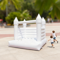 Château gonflable blanc, petit château gonflable d'extérieur en PVC, fête de jardin, château gonflable pour sauter
