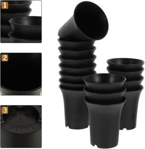 Pot de fleurs en plastique OEM, surélevé et épaissi, multi-spécifications, noir dépoli, pour plantes succulentes et vertes, vente en gros d'usine - Product Image 2