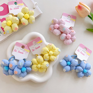 Chouchous pour cheveux en tissu doux à motifs floraux 3D, parfaits pour les coiffures quotidiennes et de fête - Product Image 3