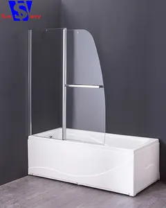 140x80 centímetros de Luxo porta do chuveiro sem moldura, dobrável retrátil deslizante porta do chuveiro