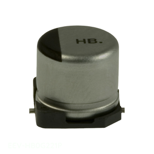 ตัวเก็บประจุแบบติดบนพื้นผิว ยี่ห้อ Manufacturer Channel รุ่น CAP ALUM 220UF 20% 4V SMD EEV-HB0G221P ความจุ 220 ไมโครฟารัด - Product Image 1