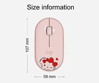 Stok Asli Mouse Logitech Nirkabel Pebble Hello Kitty M350 Mouse Nirkabel dengan Untuk Laptop Notebook Pc dan Mac