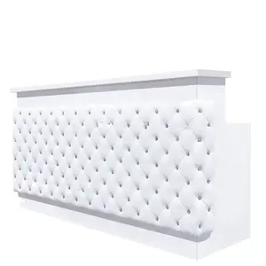 Bomacy White Luxury Elegant Beauty Salon Furniture Reception Area Reception Desk