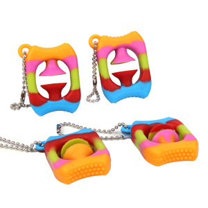 New Design <b>Mini</b> Rainbow <b>Hand</b> Finger Snap Key Chain <b>Hand</b> Grip Snap Sensory Fidget Toys - Product Image 3