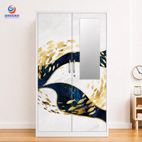 Armoire portable avec miroir et armoire en acier moderne conçue pour les logements temporaires et les dortoirs universitaires