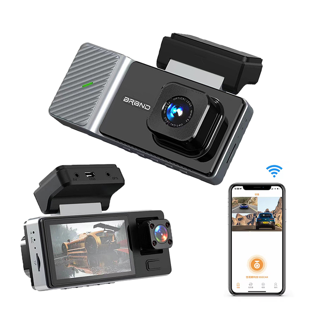 Factory Price 3 Channels Camera 1080P FHD DVR Camera Front Rear Car Recorder Wifi Car Black Box Triple Lens Camera Dash Cam