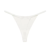 Culottes string sans couture blanches pour femmes, taille basse, ultra-fines, tricotées, style sexy, sous-vêtements