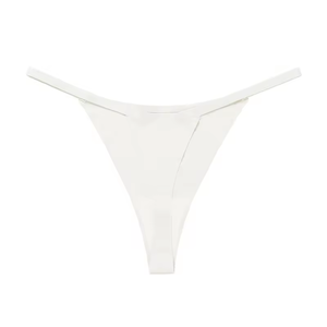 Women White <b>Seamless</b> <b>Thong</b> Panties Low-Rise Ultra-Thin Knitted Sexy Style Underwear - Product Image 1