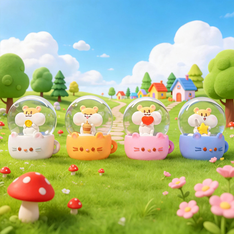 Simpatici animali domestici del tè al latte