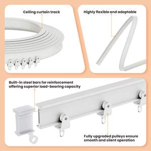 Tenda Divisoria a Fisarmonica Moderna in Lino <span class=keywords><strong>con</strong></span> Logo Personalizzato, Dimensioni su Misura, <span class=keywords><strong>con</strong></span> Binario a Soffitto e Funzione Oscurante - Product Image 4