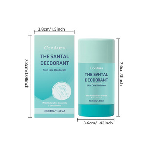 Déodorant Santal unisexe pour le soin de la peau, stick 40g, parfum naturel, ingrédients à base de plantes, céramide, bois de santal, pour adultes - Product Image 6