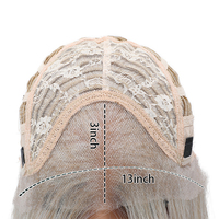Perruque synthétique droite dégradée de haute qualité pour femme, avec dentelle frontale 13*3, blonde HD, bonnet ajustable, ligne de cheveux naturelle, usage quotidien