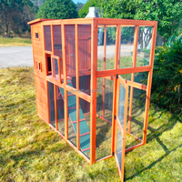SDCH012 Catio pour chat en bois - Grande cage pour chat en bois massif, enclos pour animaux de compagnie avec plateformes de saut et niches pour la sieste