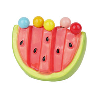 Ensemble de fourchettes à fruits d'été pour enfants, sabre à pastèque en acier inoxydable avec manche en céramique et boîte de rangement, mignon et léger