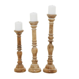 Decorative Wholesale Handcrafted Table Top Wooden Candle Holder Simple Fancy Dinning Table Wooden Candle Holder - Product Image 3