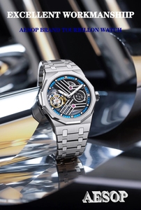 Drop Shipping for Unisex Luxury Mechanical Tourbillon <b>Watch</b> Stainless Steel <b>Skeleton</b> 42mm Analog ETA Movement 22mm Pointer - Product Image 5