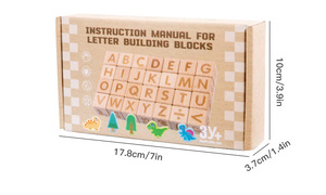 Bloques de Construcción de Madera de Haya de Gran Tamaño y Alta Calidad, Juego de Bloques de Aprendizaje de Números y Letras para Niños, Interacción Padres-Hijos - Product Image 5
