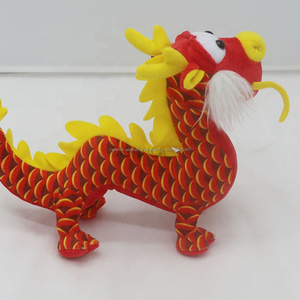 Regalo de recuerdo de chino dragón de peluche juguetes de peluche suave al por mayor rojo verde dragón de peluche de juguete - Product Image 3