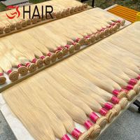 GS 613 Extensions de cheveux humains bruts blonds de 40 pouces, Perruque frontale, Cheveux vierges Remy russes, Double trame machine, Toutes couleurs