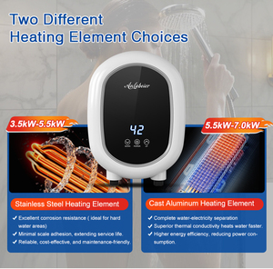 Calentador de Agua Eléctrico Instantáneo de Pared Anlabeier, 5500W, Control Táctil, Pantalla LED, Temperatura Constante, Calentamiento para Ducha - Product Image 6