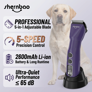 Tosatrice Elettrica per Animali Shernbao PGC-680 5-in-1 con Lama in Ceramica, Accessori Professionali Sicuri per Toelettatura e Salone - Product Image 1