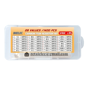 <span class=keywords><strong>1400</strong></span> pcs 28 giá trị điện trở kit 1 <span class=keywords><strong>Ohm</strong></span> - 10M <span class=keywords><strong>ohm</strong></span> Ω với 5% 1/4W 0.25W Carbon phim điện trở loại linh kiện điện tử - Product Image 3