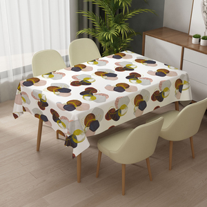 Nappes Rectangulaires RNPT Beige à Motifs Floraux – Nappe en Vinyle <span class=keywords><strong>Rectangulaire</strong></span> Lavable et Durable pour Intérieur et Fêtes - Product Image 1