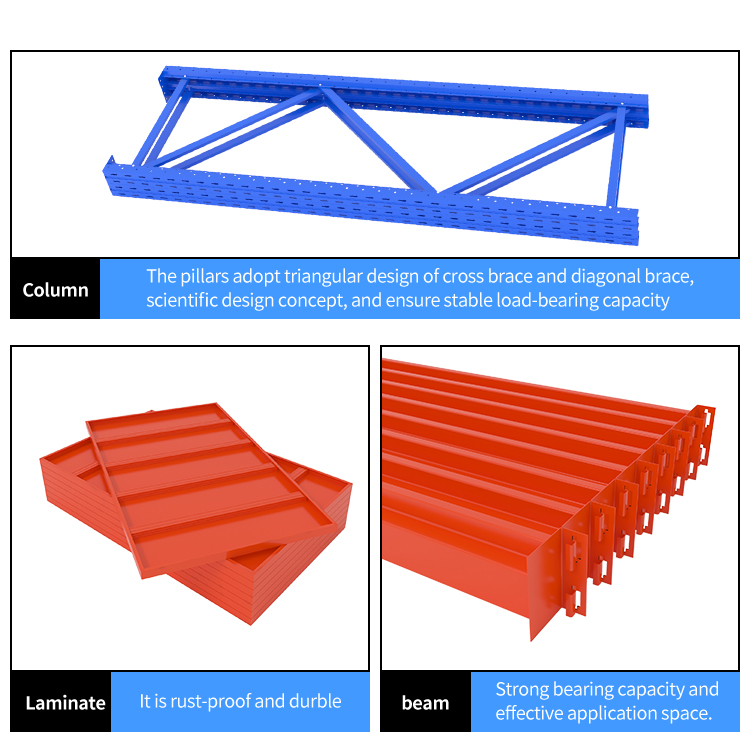 Flexiable Industrial Storage Shelves Metal Steel Beam Commercial Storage Pallet Rack