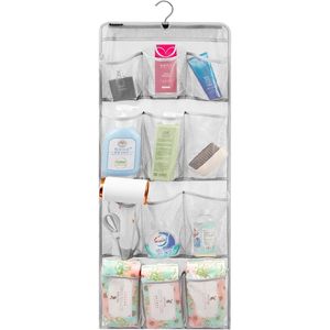 Mesh <b>Shower</b> Organizer 12 Pockets Hanging <b>Caddy</b> Quick Dry Bathroom Storage for Toiletries Wall Mounted Rectangular 60X70cm - Product Image 1